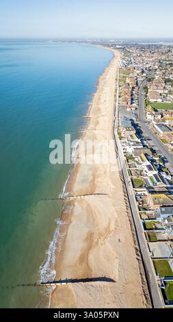 Aus der Vogelperspektive von Hayling Island, Hampshire, mit Blick nach Westen Stockfoto