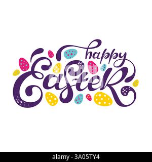 Happy Easter farbenfroher Schriftzug EPS10 Stock Vektor