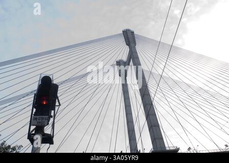 Vidyasagar Setu Eine zweite Brücke auf dem Fluss Hootly ist eine der neuesten Attraktionen der Stadt, Kalkutta, Westbengalen, Indien, Asien Stockfoto
