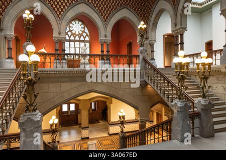 Inneneinrichtung der Pennsylvania Academy of Fine Arts (Furness-Hewitt), Philadelphia, Pennsylvania, USA Stockfoto
