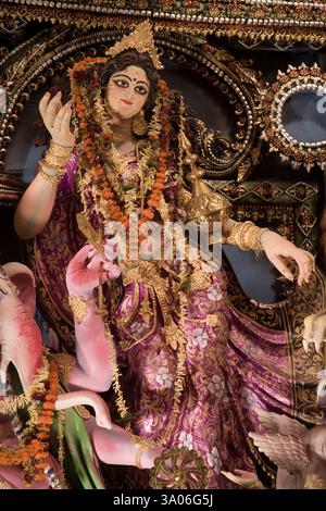 Lakshmi - Göttin des Reichtums, Göttin der Göttin Durga, Durga Pooja Dassera Vijayadasami Festival, Kalkutta Kalkutta Kalkutta Kalkutta, Westbengalen, Indien, Asien Stockfoto