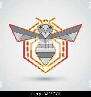 Das moderne Bee-Logo kann für das Firmenlogo oder das geometrische Design der Kleidung verwendet werden Stock Vektor