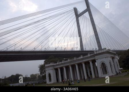 Vidyasagar Setu Eine zweite Brücke auf dem Fluss Hootly ist eine der neuesten Attraktionen der Stadt, Kalkutta, Westbengalen, Indien, Asien Stockfoto