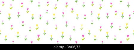 Elegante Frühlingszeit mit Tulpen in voller Blüte, Webbanner-Dekor Stock Vektor