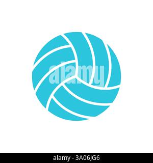 Volleyball-Ikone, isoliert auf weißem Hintergrund. Blaue Symbolgruppe. Stock Vektor