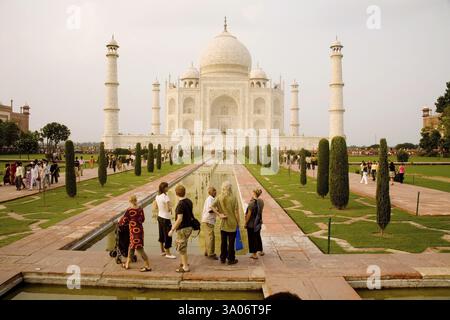 Abendlicht, Taj Mahal, Agra, Uttar Pradesh, Indien, Asien Stockfoto