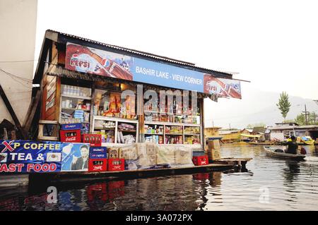 Laden Sie in Dal Lake, Srinagar, Jammu und Kaschmir, Indien, Asien Stockfoto
