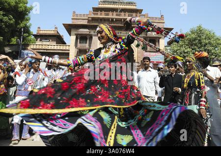 Kalbeliya Volkstänzer, Jodhpur, Rajasthan, Indien MR.#786 Stockfoto