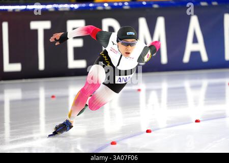 Wataru Morishige (JPN) in 500 m Rennen Männer während der ISU World Cup 6 am 28. Februar 2025 in Thialf in Heerenveen, Niederlande Credit: SCS/Soenar Chamid/AFLO/Alamy Live News Stockfoto
