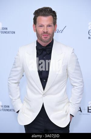 West Hollywood, USA. März 2025. Jared Lehr kam am 2. März 2025 zur 33. Jährlichen Elton John AIDS Foundation Academy Awards Viewing Party im West Hollywood Park in West Hollywood, CA. © Starbuck/AFF-USA.com Credit: AFF/Alamy Live News Stockfoto