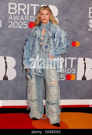London, Großbritannien. März 2025. Ella Henderson nimmt an den BRIT Awards 2025 bei der O2 in Greenwich, London, Teil. Quelle: SOPA Images Limited/Alamy Live News Stockfoto