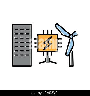 Symbol für die Farblinie des intelligenten Rasters. Vektorisoliertes Element. Bearbeitbare Kontur. Stock Vektor