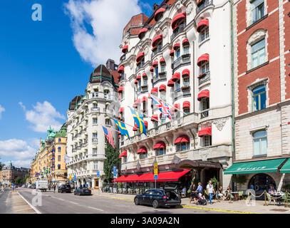 Jugendstilfassaden des Hotels Diplomat und des Hotels Esplanade am Strandvägen in Stockholm, Schweden, entworfen von Hagström und Ekman und gebaut 1911 Stockfoto