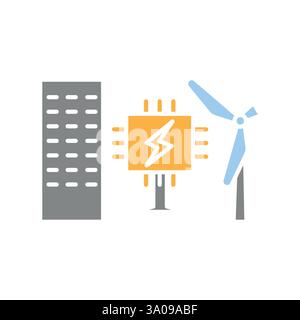 Symbol für die flache Farbe des intelligenten Rasters. Vektorisoliertes Element. Bearbeitbare Kontur. Stock Vektor