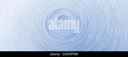 Futuristischer Technologiehintergrund mit weißen Kreisleitungen Stock Vektor