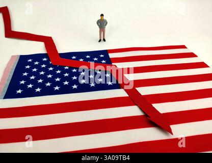 SUQIAN, CHINA - 3. MÄRZ 2025 - Illustration des US-BIP, 3. März 2025, Suqian, Provinz Jiangsu, China. Stockfoto