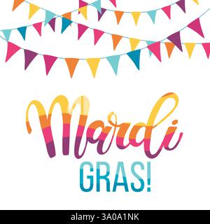 mardi Gras Grußkarte, Banner oder Flyer, Vektorillustration EPS 10 Stock Vektor