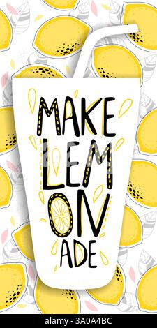 Limonade-Poster, Flyer, Kartendesign mit Schriftzug. Vektor-EPS Stock Vektor