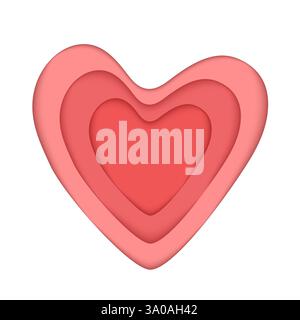 Großes rotes Herz im trendigen Schnitt, Vektor EPS 10. Stock Vektor