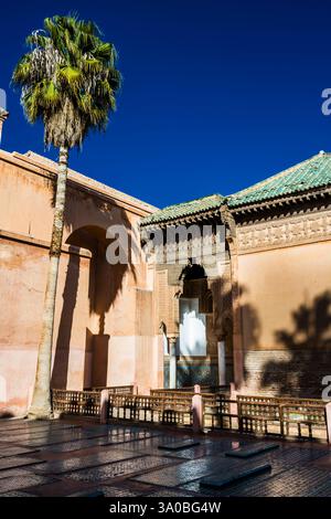 Vor der Kammer von Lalla Massaouda in den Saadian Gräbern, Marrakesch, Marokko Stockfoto