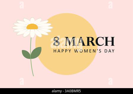 Minimalistische Grußkarte für Damen mit Blume Vektor-Illustration Stock Vektor