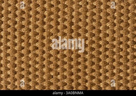 Nahaufnahme mit braunem Texturhintergrund. Braune Stoffstruktur Stockfoto
