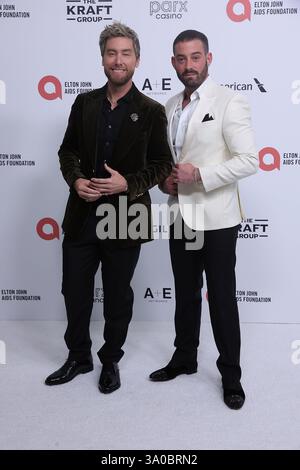 Lance Bass und Michael Turchin nahmen am 2. März 2025 an der 33. Annual Academy Awards Viewing Party der Elton John AIDS Foundation in West Hollywood Teil. Foto: Victorio/imageSPACE Stockfoto
