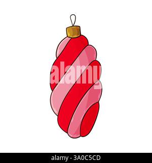 Weihnachtskugel. Dekorationselement, Scrapbooking. Weihnachtsillustration in Handzeichnung Stock Vektor