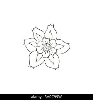 Blumenmuster. Textilvorlage. Dekoratives Folkloreelement, ethnische Einrichtung. Folk-Logo in Handzeichnung. Volksblumen-Symbol, Zeichen, Symbol, Pin Stock Vektor