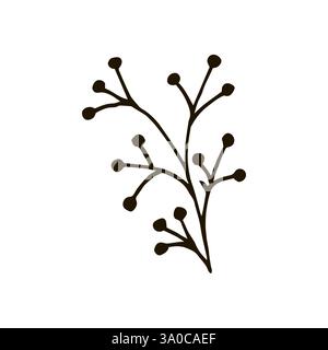 Zweig Textilvorlage. Dekoratives Folkloreelement, ethnische Einrichtung. Folklore-Logo in Handzeichnung. Folk-Zweig-Symbol, Zeichen, Symbol, Pin, Etikett Stock Vektor