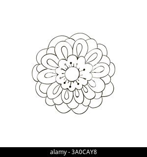 Textilvorlage. Blume. Dekoratives Folkloreelement, ethnische Einrichtung. Folk-Logo in Handzeichnung. Symbol der Volksblume, Schild Stock Vektor