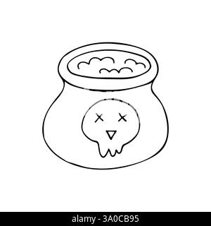 Dekorationselement, Scrapbooking. Trank. Halloween-Illustration im Handzeichnung-Stil. Element Ihres Designs, niedliches Symbol, Zeichen, Symbol, Pin, Label-Logo Stock Vektor