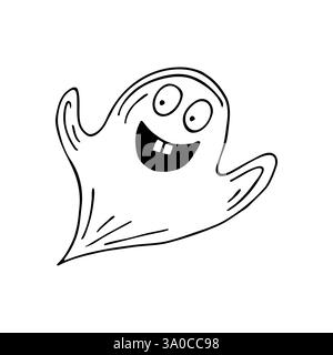 Dekorationselement, Scrapbooking. Geister. Halloween-Illustration im Handzeichnung-Stil. Element Ihres Designs, niedliches Symbol, Zeichen, Symbol, Pin, Label-Logo Stock Vektor