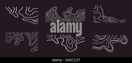 Topographiekarte formt abstrakte Wellenlinien Stock Vektor