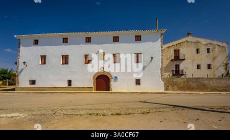Eremitage der Mare de Déu de l'Aldea, im Ebro-Delta (Baix Ebre, Tarragona, Katalonien, Spanien) ESP: Ermita de la Mare de Déu de l'Aldea Stockfoto
