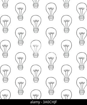 Nahtloses Vektormuster einer handgezeichneten Lampe Stock Vektor
