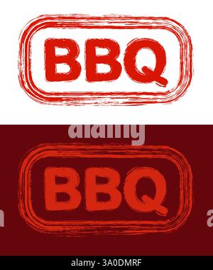 BBQ Grafik, Ein Haupttext BBQ Text, Typ Effekt, Grill Branding, Vektor Illustration, Logo, Symbol. Stock Vektor