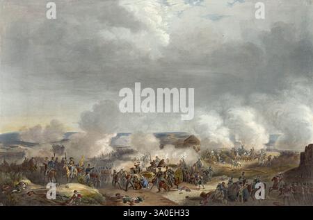 Die Schlacht von Waterloo war die letzte Schlacht der Napoleonischen Kriege. Napoleon kapitulierte kurz darauf und wurde nach St. Helena verbannt. Die Schlacht bestand aus drei Schlachten über drei Tage – bei Quatre Bras und Ligny am 16. Juni und bei Waterloo am 18. Juni. Dieses Bild zeigt den Prinzen von Orange, später König Wilhelm II., der seine Truppen in der Schlacht anführt. Stockfoto