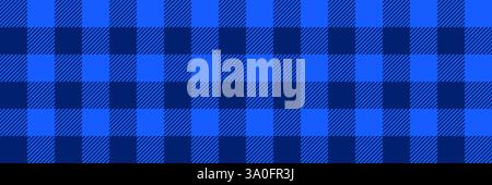 Tiefblaues, nahtloses Gingham-Muster. Marineblaues vichy-Hintergrundtextur für Textildesign, Stoffmuster, Schal, Anzugsdruck. Maskuline karierte Tweedtapete, sich wiederholende Tapete. Vektorhintergrund Stock Vektor