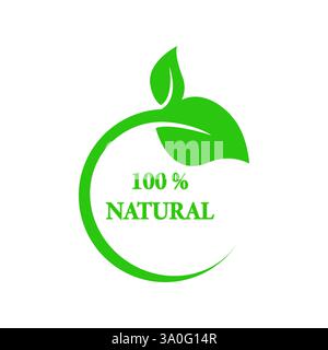 Natürliches Blattsymbol. 100 Naturalvektorbild Stock Vektor