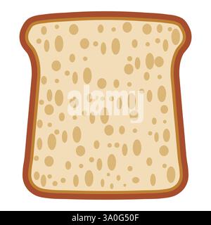 Cartoon-Illustration einer gerösteten Brotscheibe mit goldener Kruste Stock Vektor