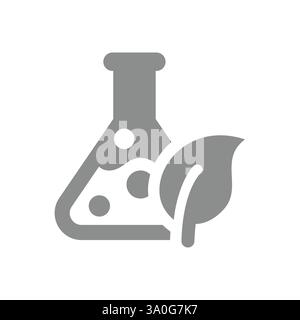 Symbol für Blatt- und Reagenzgläser oder Laborgläser. Natürliches Formelvektorsymbol. Stock Vektor