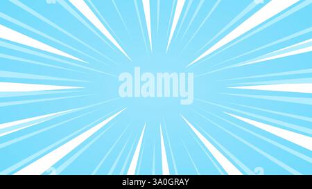 Retro-Vektor dynamischer Hintergrundstrahlen. Sunburst Rays Speed Hintergrund. Blau-weiße Textur. Stock Vektor