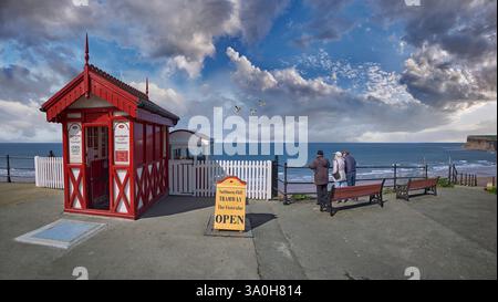 Saltburn by the Sea North Yorkshire victorian Ficular Tramway Cliff Lift, Betrieb Wasserhaushalt Cliff Standseilbahn im Vereinigten Königreich gebaut 1883. Stockfoto