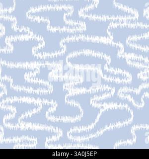 Nahtlose Vektormuster Hand gezeichnet Wigly Linie Ikat Effekt Textil Tapete Stoff Scrapbook. Vektorabbildung Stock Vektor