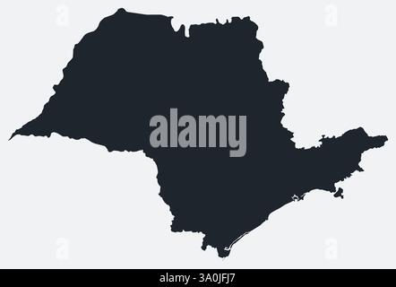 Sao Paulo Karte. Nur eine einfache Grenzkarte. Form des Status. Flache leere Sao Paulo-Umrisse. Abbildung der Vektorbegrenzung. Stock Vektor