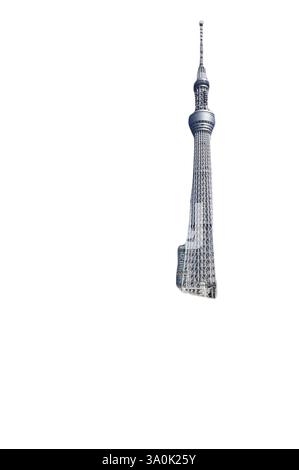 Landschaft mit malerischem Blick auf Tōkyō Sukaitsuri, den Sende- und Aussichtsturm, bekannt als „Sky Tree“ in Sumida, Tokio, Japan. Stockfoto