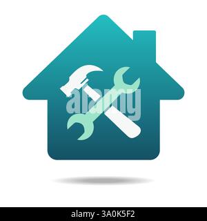 Logo für Hausreparatur oder Logo für Hausdienst. Stock Vektor