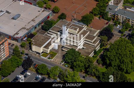Luftansicht, Bürgeramt und Kommunales Jobcenter Hamm AöR, Terrassengebäude, Rathaus-Center Shopping Center und Höveler Markt, Bockum-Hövel, Hamm, Ruh Stockfoto
