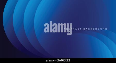 Abstrakter blauer Kreis Hintergrund, abstrakter geometrischer Hintergrund mit blauem Verlauf Stock Vektor